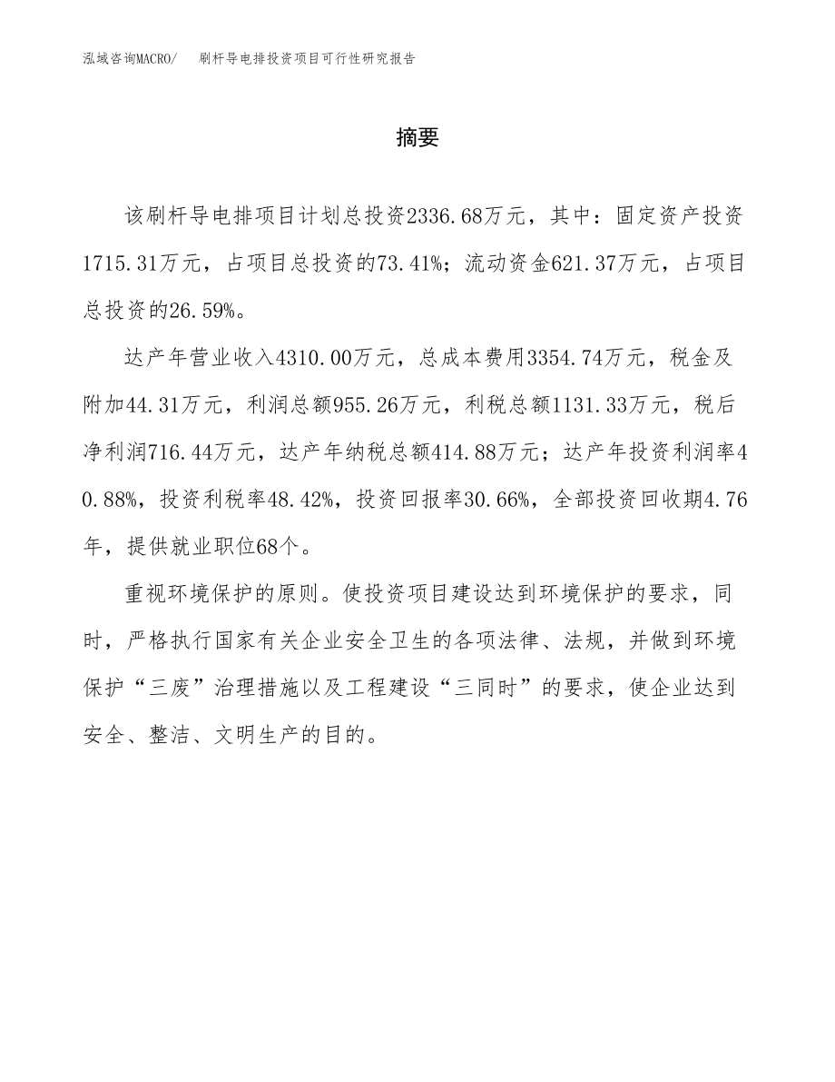 刷杆导电排投资项目可行性研究报告(参考模板分析).docx_第2页