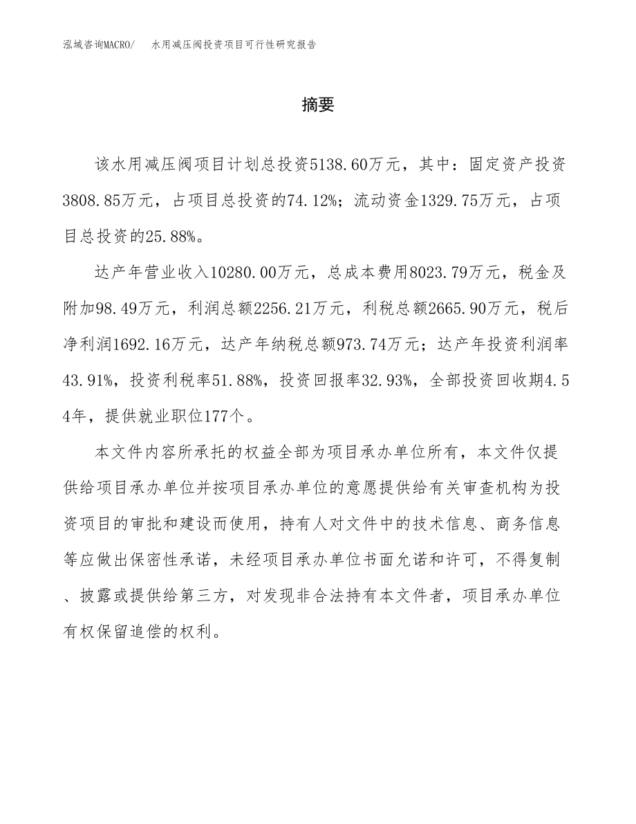 水用减压阀投资项目可行性研究报告(参考模板分析).docx_第2页