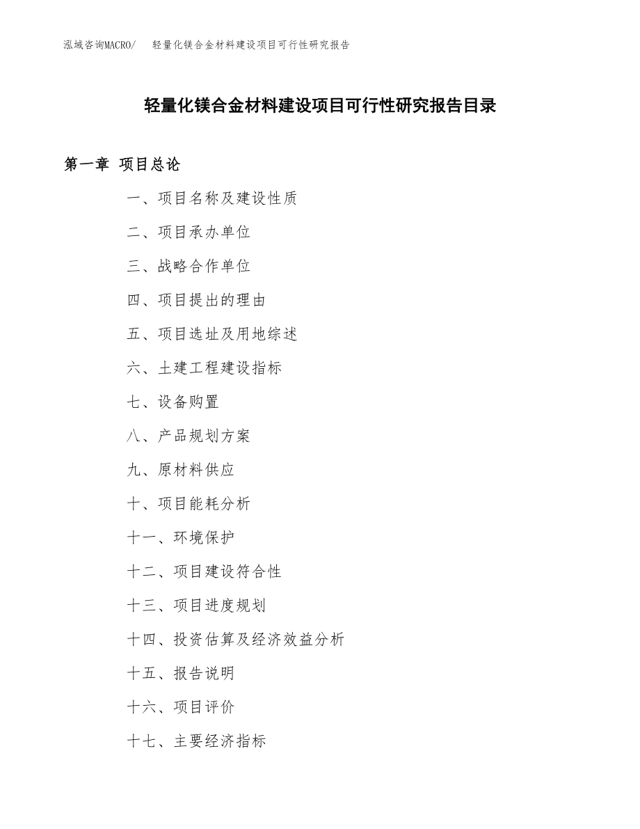 轻量化镁合金材料建设项目可行性研究报告模板               （总投资16000万元）_第3页