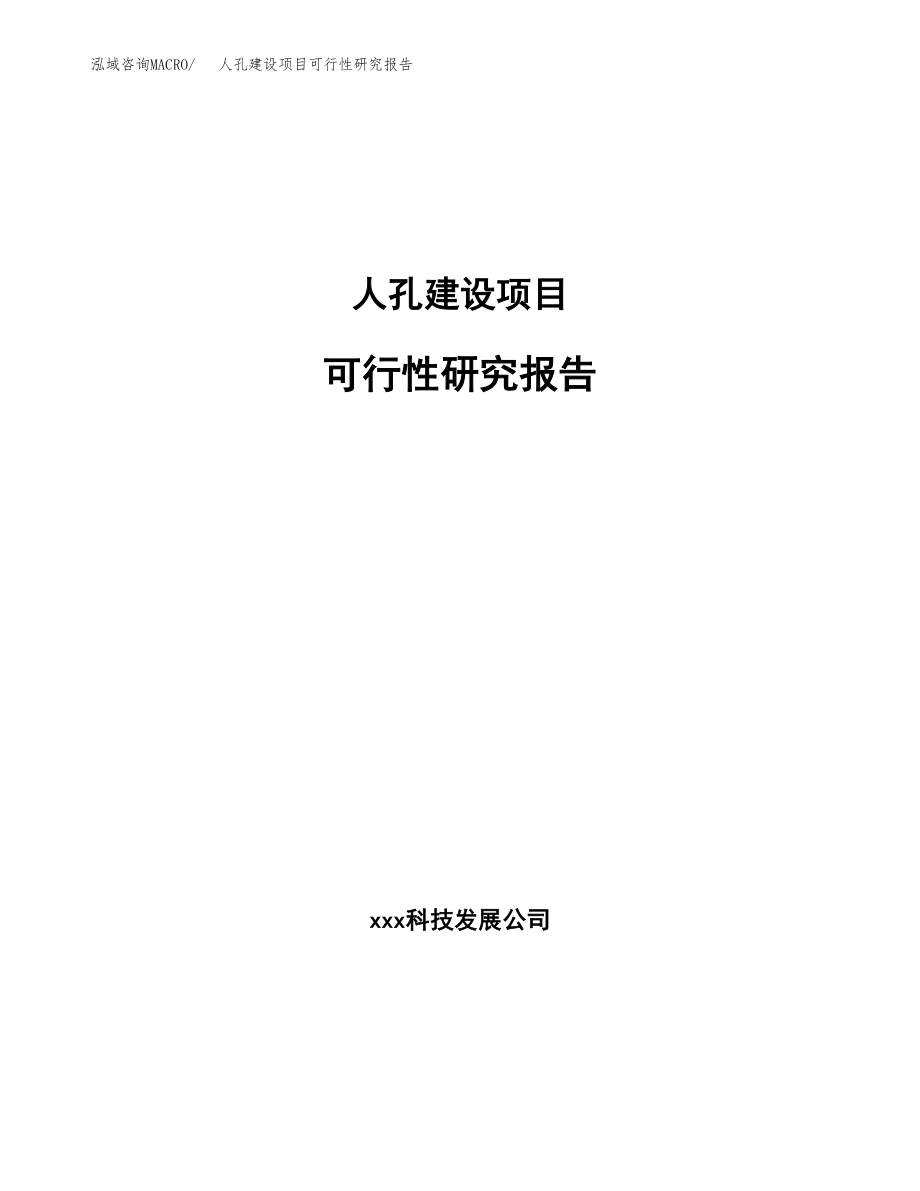 人孔建设项目可行性研究报告模板               （总投资17000万元）_第1页