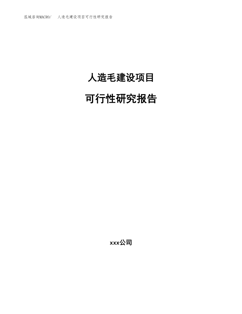 人造毛建设项目可行性研究报告模板               （总投资3000万元）_第1页