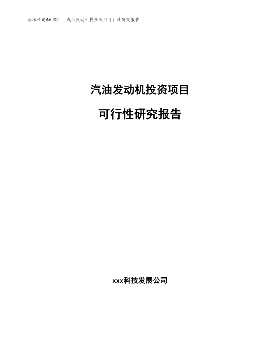 汽油发动机投资项目可行性研究报告(参考模板分析).docx_第1页