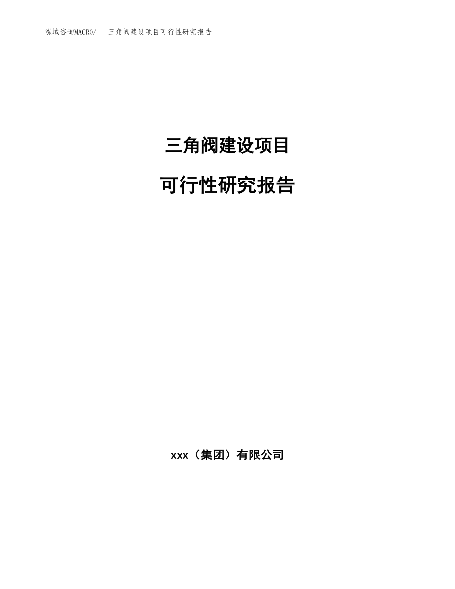 三角阀建设项目可行性研究报告模板               （总投资18000万元）_第1页