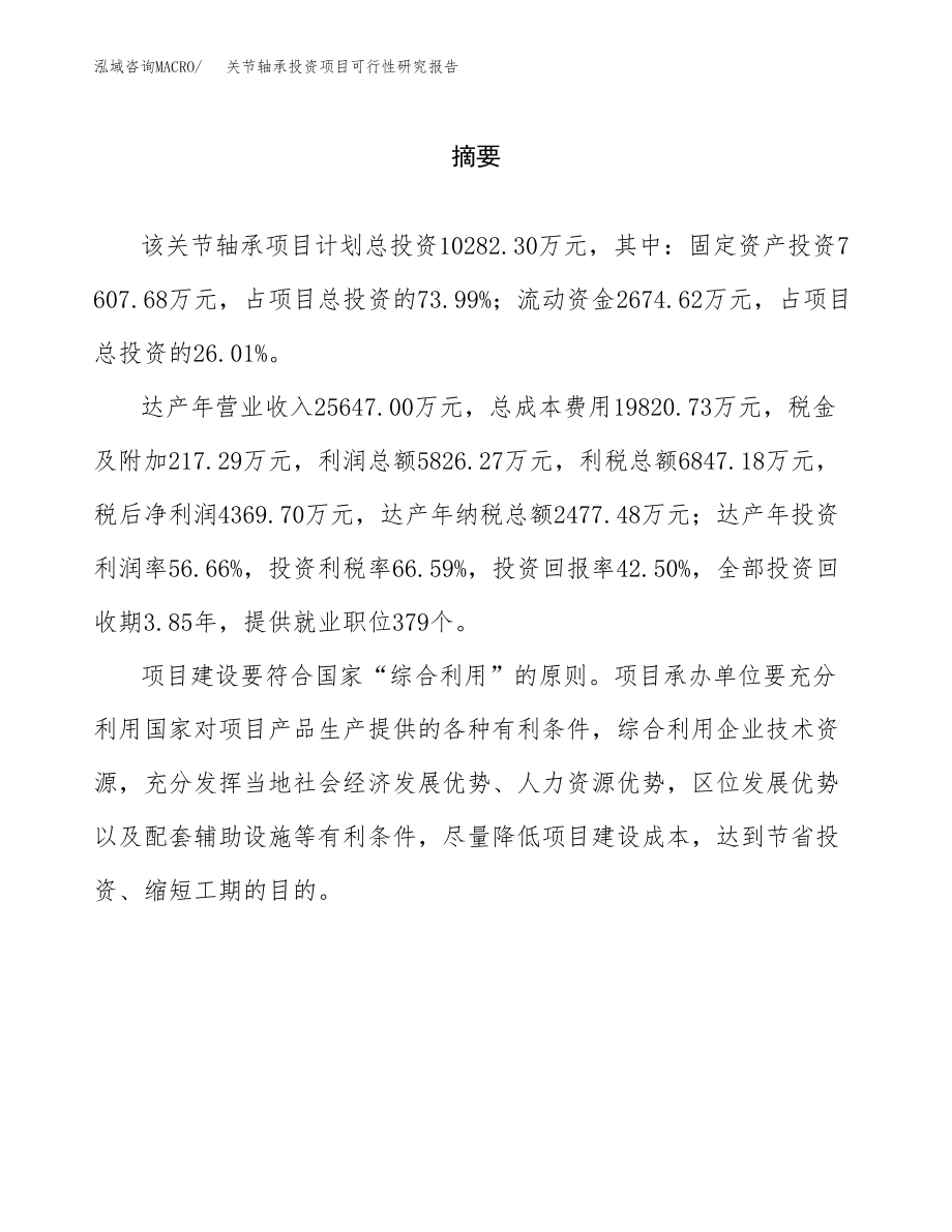 关节轴承投资项目可行性研究报告(参考模板分析).docx_第2页