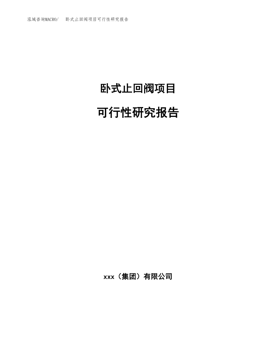 卧式止回阀项目可行性研究报告（投资建厂申请）_第1页