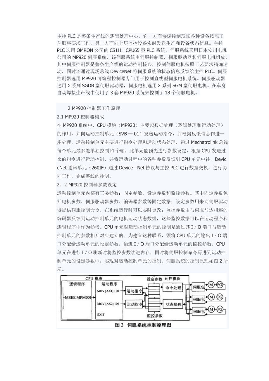 伺服系统在汽车柔性焊接生产线中的应用资料_第2页