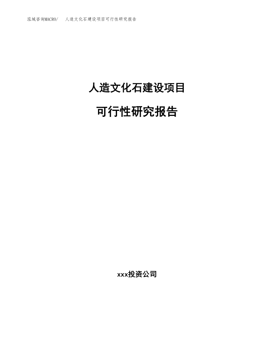 人造文化石建设项目可行性研究报告模板               （总投资9000万元）_第1页