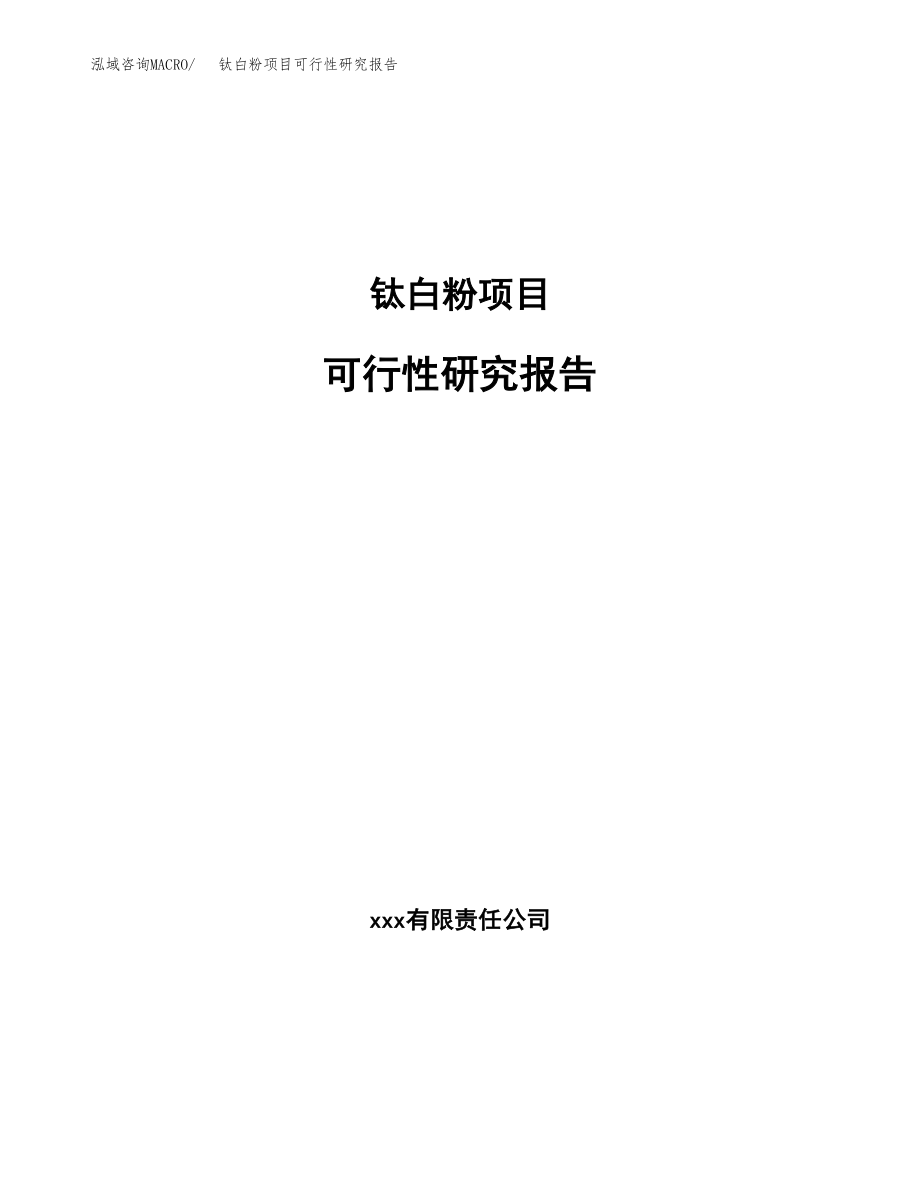 钛白粉项目可行性研究报告（投资建厂申请）_第1页