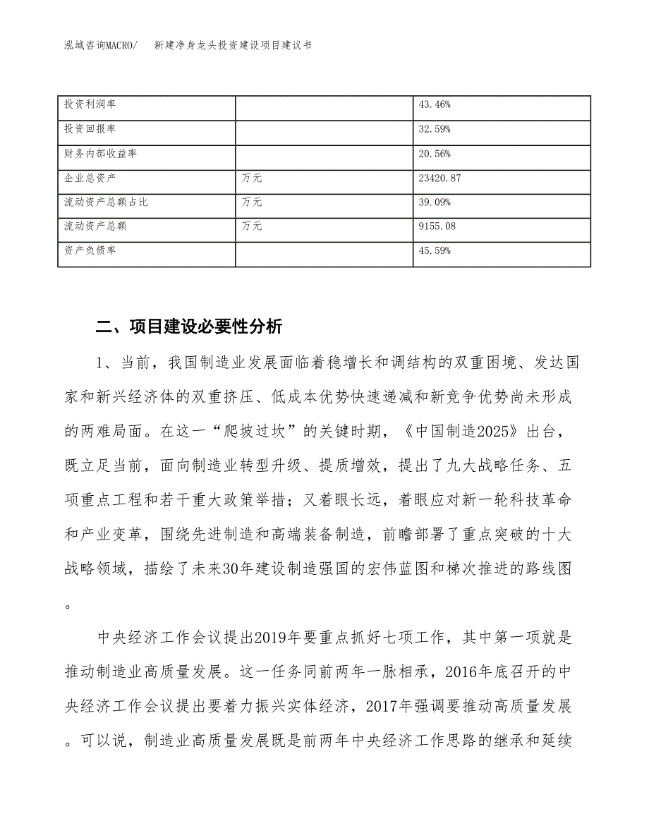 新建净身龙头投资建设项目建议书参考模板.docx_第3页