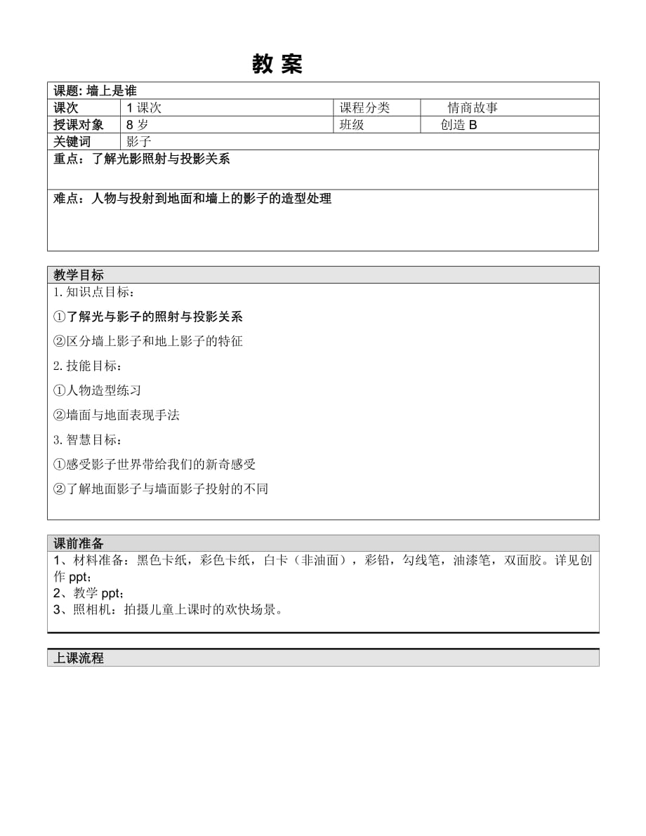 一年级上册美术课外C班教案-墙上是谁 全国通用_第1页