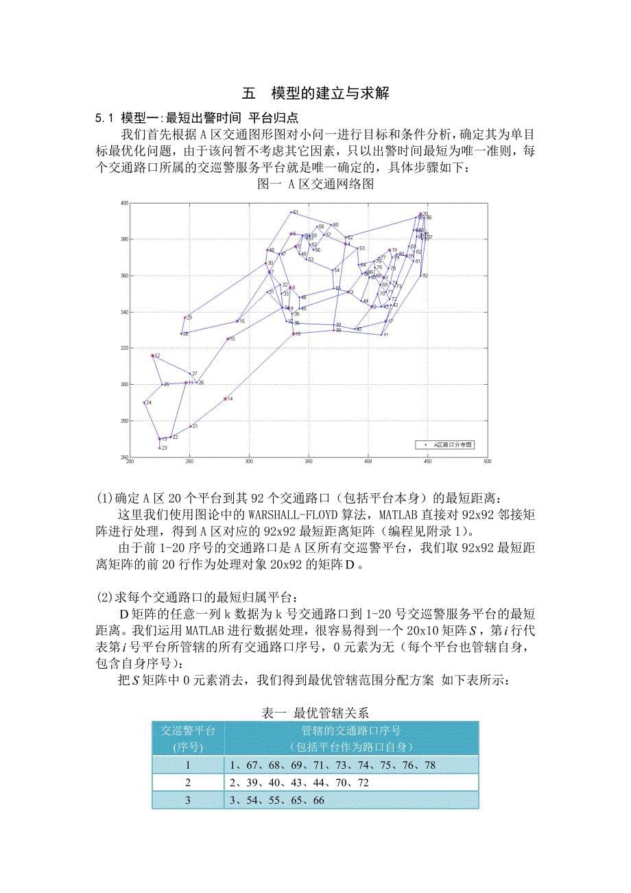 2011数学建模b题交巡警服务平台的设置与调度_第5页