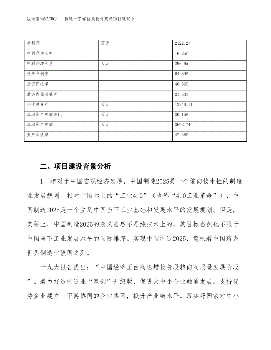 新建一字螺丝批投资建设项目建议书参考模板.docx_第3页