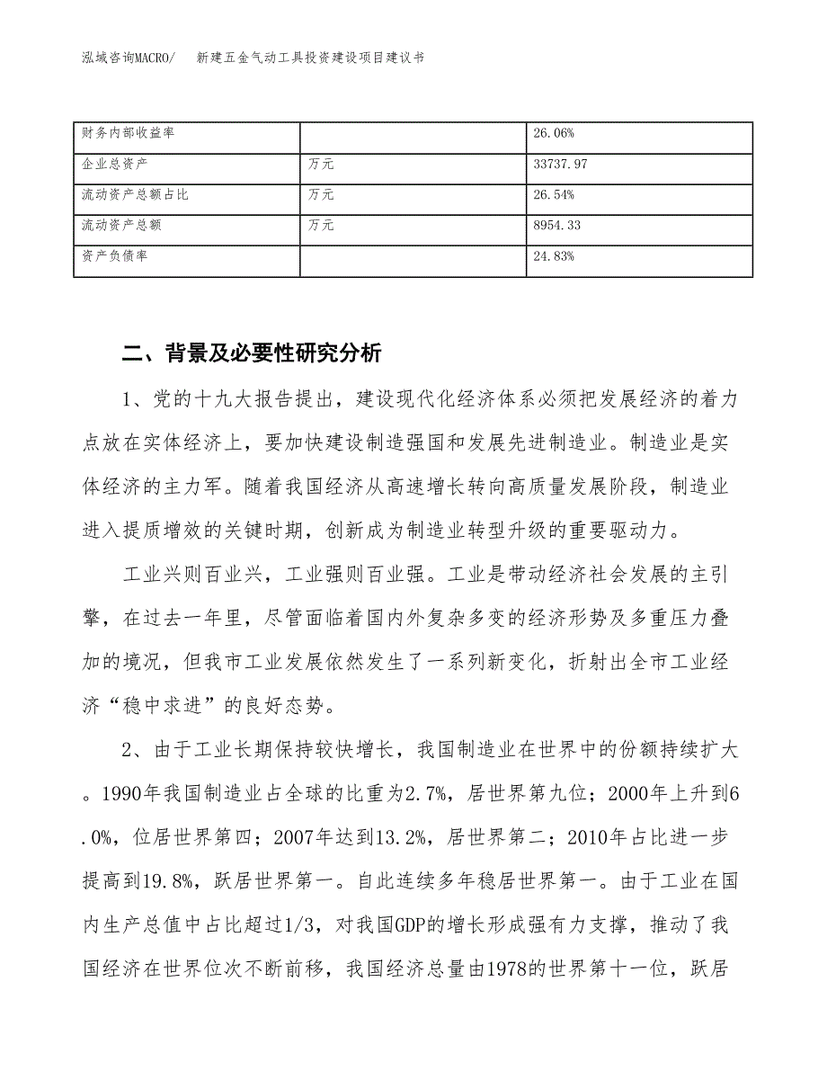 新建五金气动工具投资建设项目建议书参考模板.docx_第3页