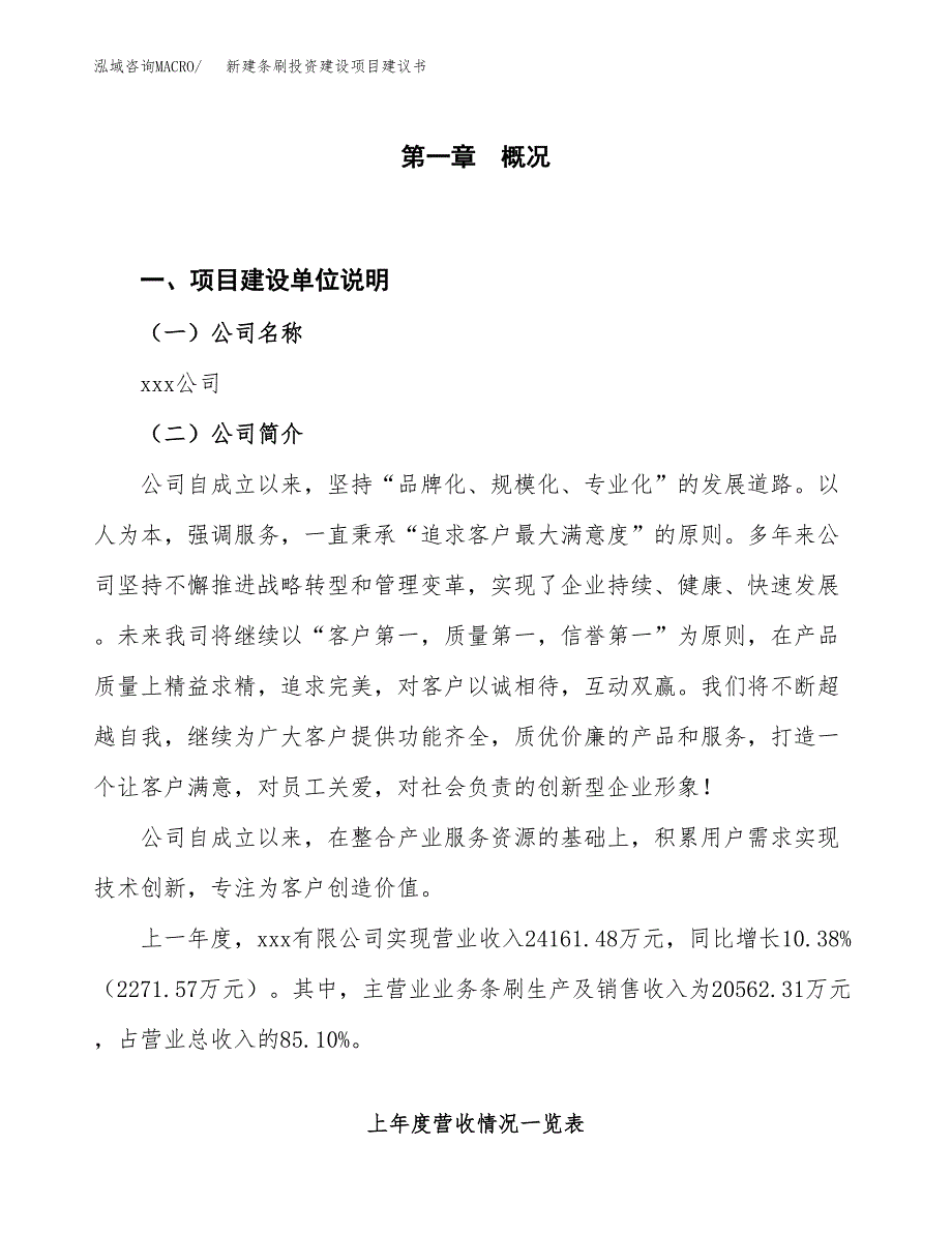 新建条刷投资建设项目建议书参考模板.docx_第1页