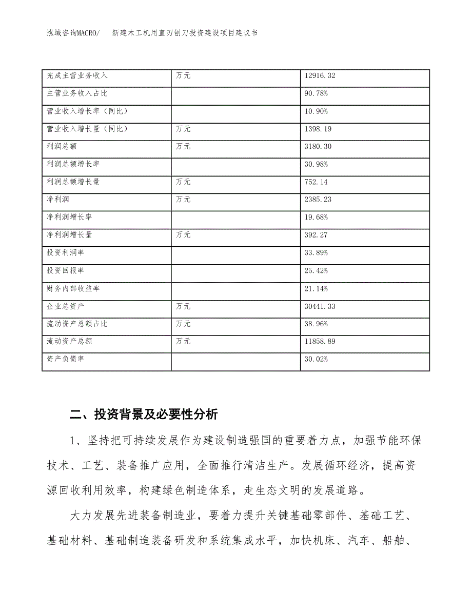 新建木工机用直刃刨刀投资建设项目建议书参考模板.docx_第3页