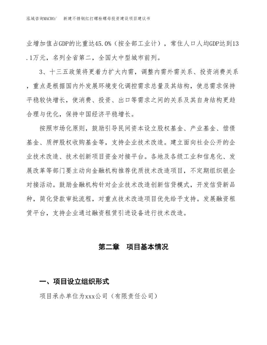 新建不锈钢红打螺栓螺母投资建设项目建议书参考模板.docx_第5页