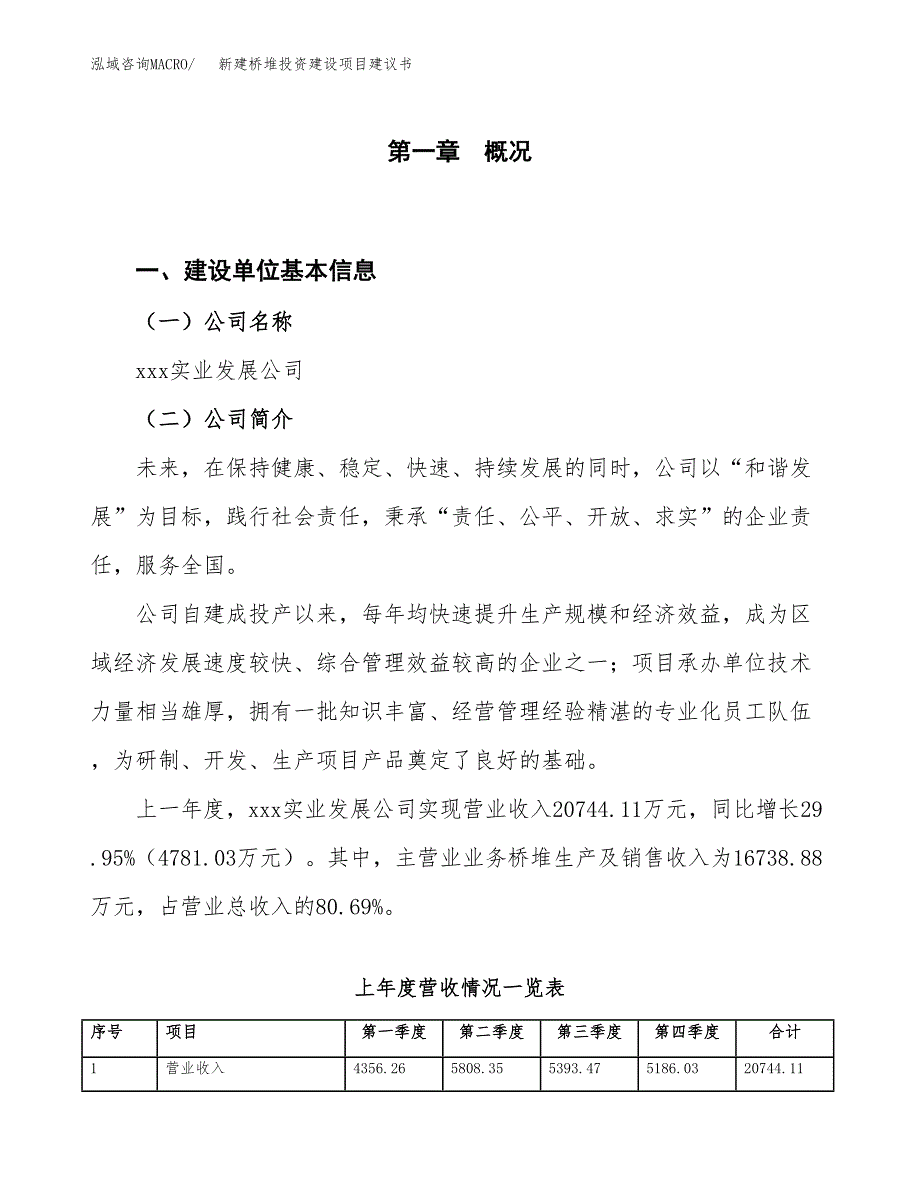 新建桥堆投资建设项目建议书参考模板.docx_第1页