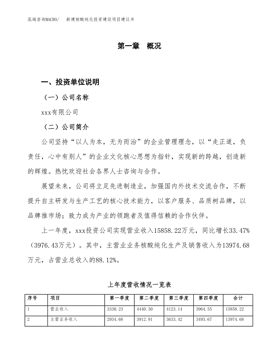 新建核酸纯化投资建设项目建议书参考模板.docx_第1页