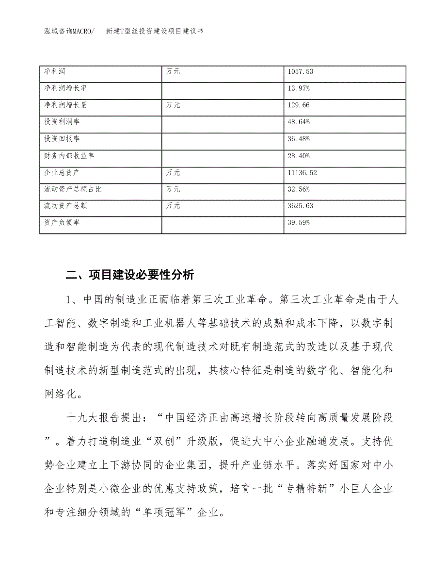 新建T型丝投资建设项目建议书参考模板.docx_第3页