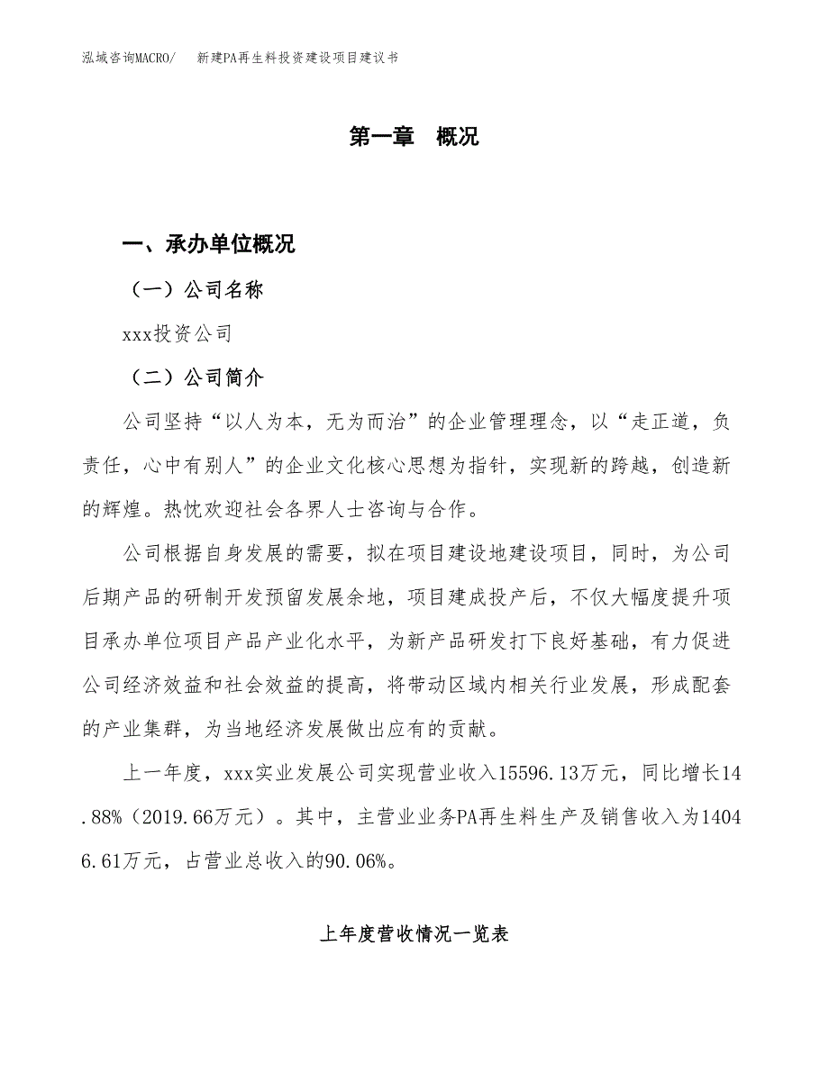 新建PA再生料投资建设项目建议书参考模板.docx_第1页