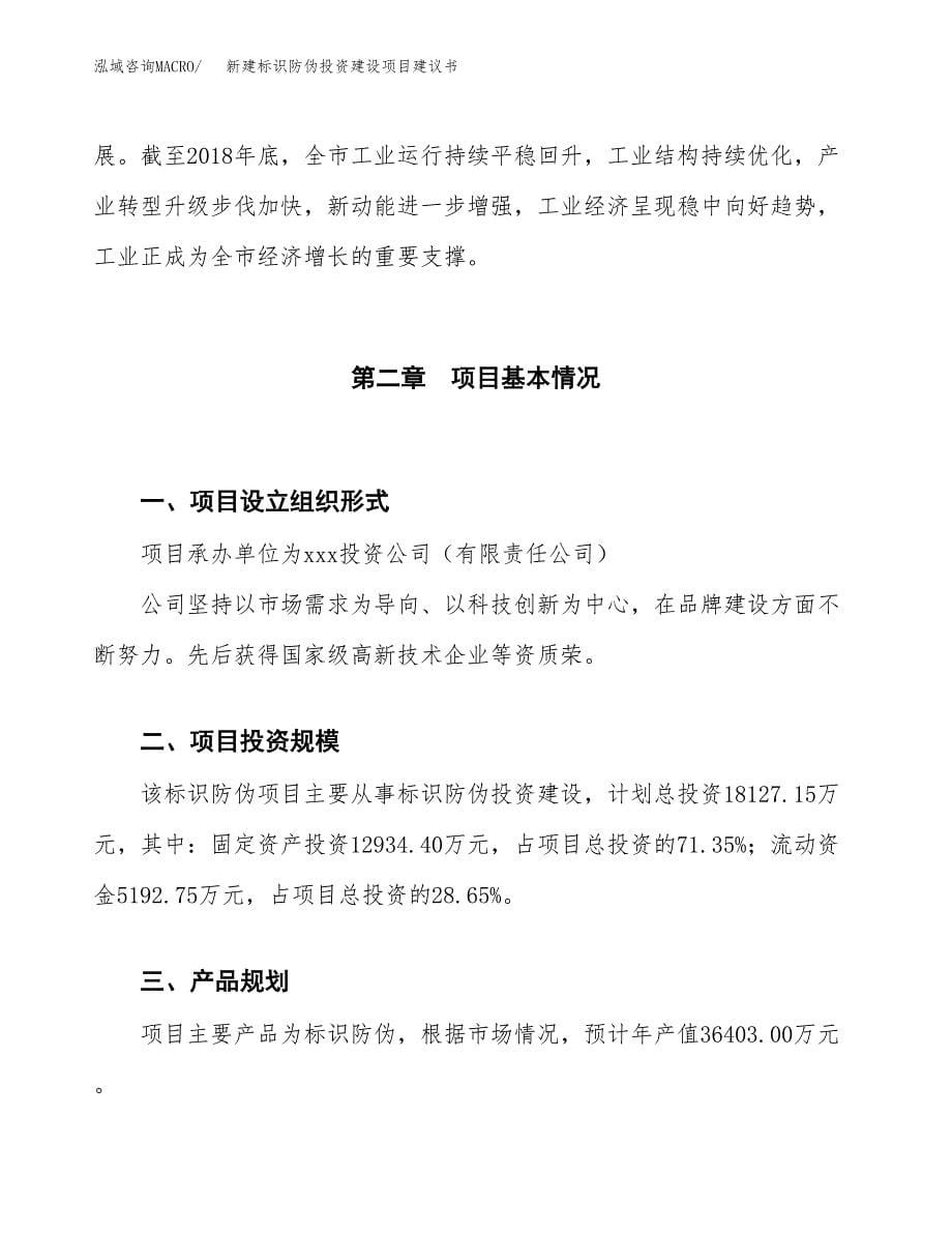 新建标识防伪投资建设项目建议书参考模板.docx_第5页