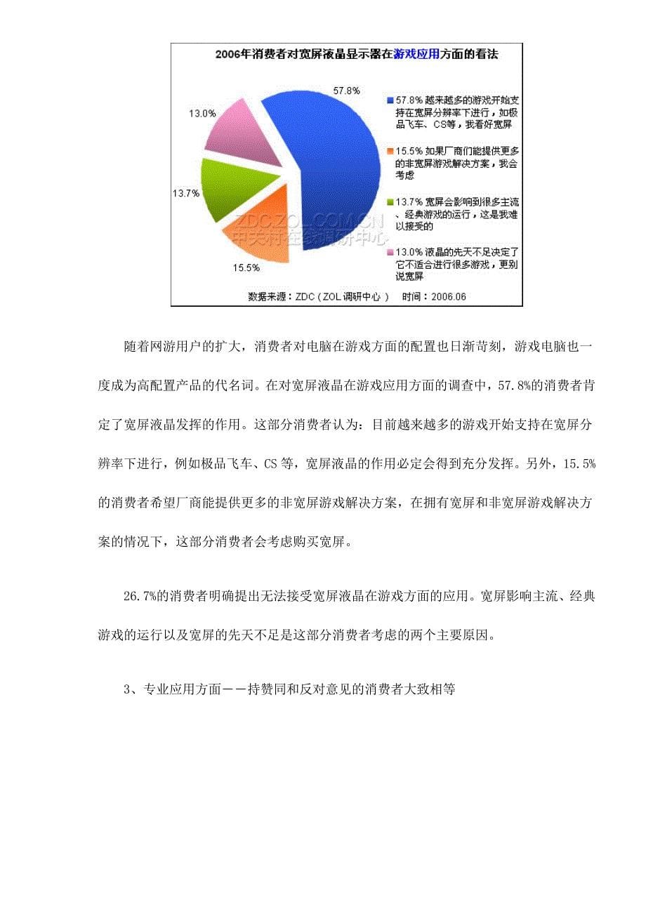 中国宽屏液晶显示器民意调查报告_第5页
