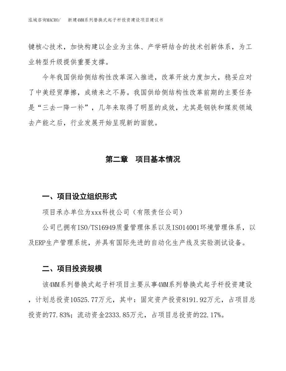 新建4MM系列替换式起子杆投资建设项目建议书参考模板.docx_第5页