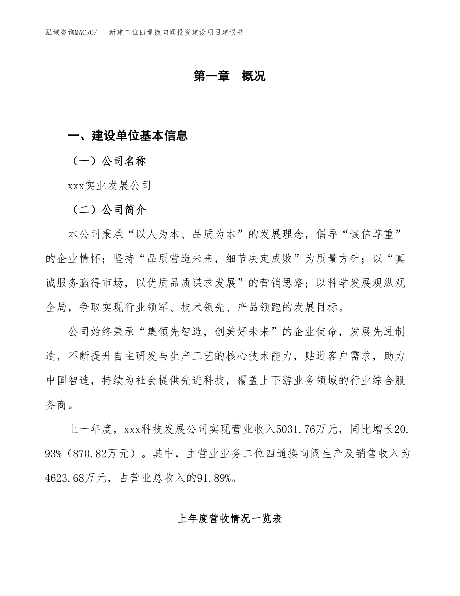 新建二位四通换向阀投资建设项目建议书参考模板.docx_第1页