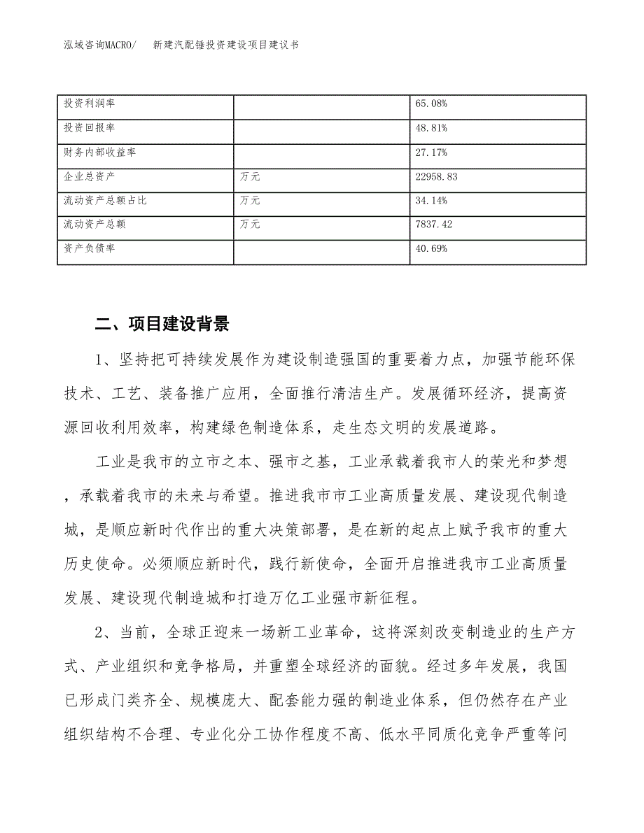 新建汽配锤投资建设项目建议书参考模板.docx_第3页