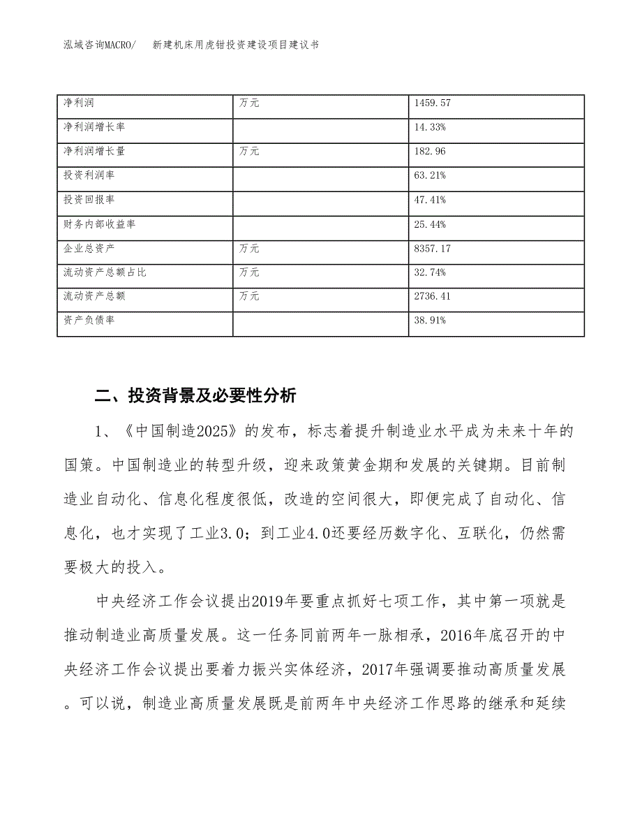 新建机床用虎钳投资建设项目建议书参考模板.docx_第3页