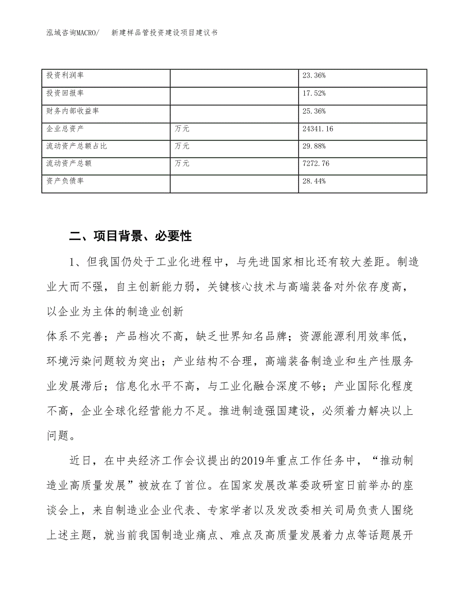 新建样品管投资建设项目建议书参考模板.docx_第3页