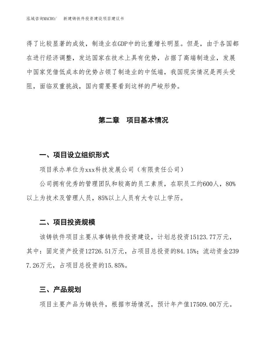 新建铸铁件投资建设项目建议书参考模板.docx_第5页