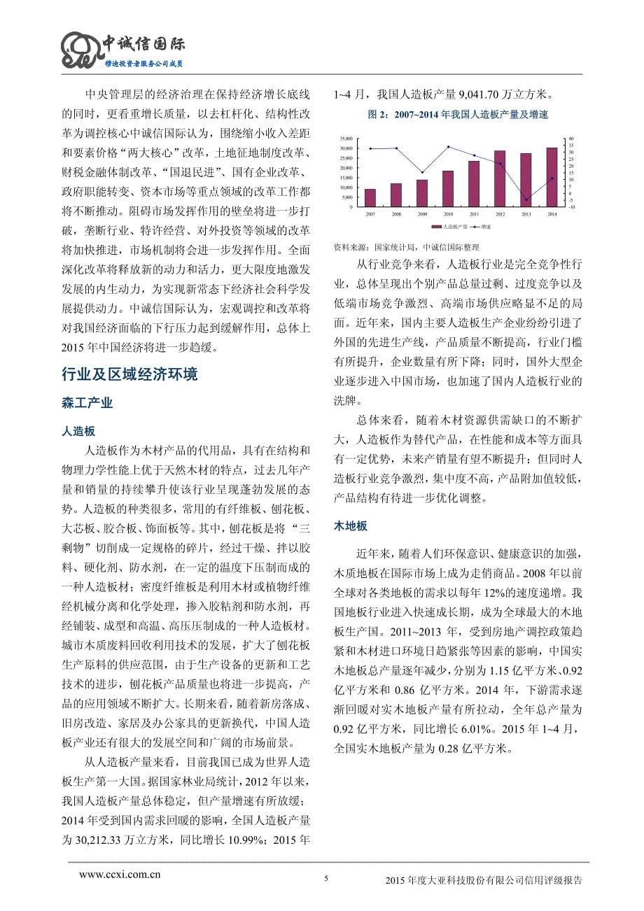 大亚科技股份有限公司主体信用评级报告及跟踪评级安排_第5页