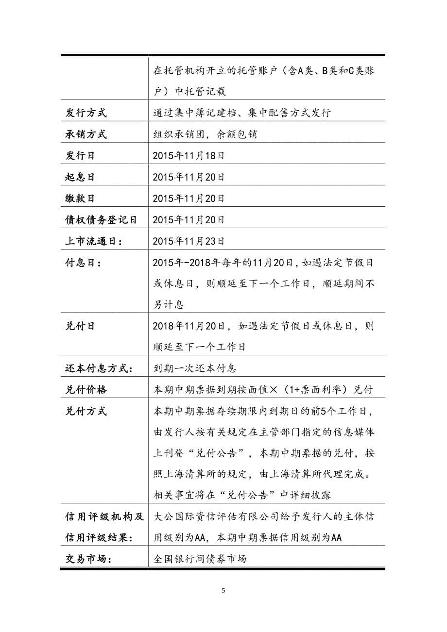 南京第一农药有限公司公司2015年度第一期中期票据发行公告_第5页
