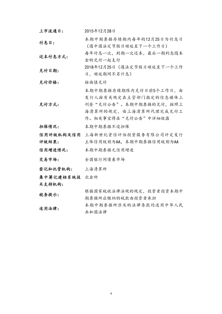 （以此为准）新疆生产建设兵团第六师国有资产经营有限责任公司2015年度第一期中期票据发行公告_第4页