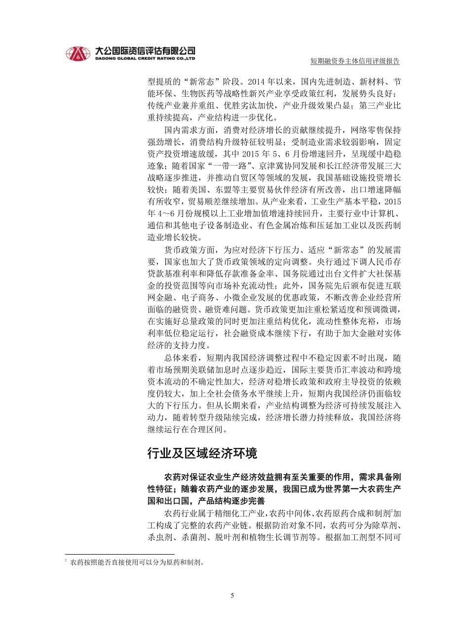 南京第一农药集团有限公司主体信用评级报告及跟踪评级安排_第5页