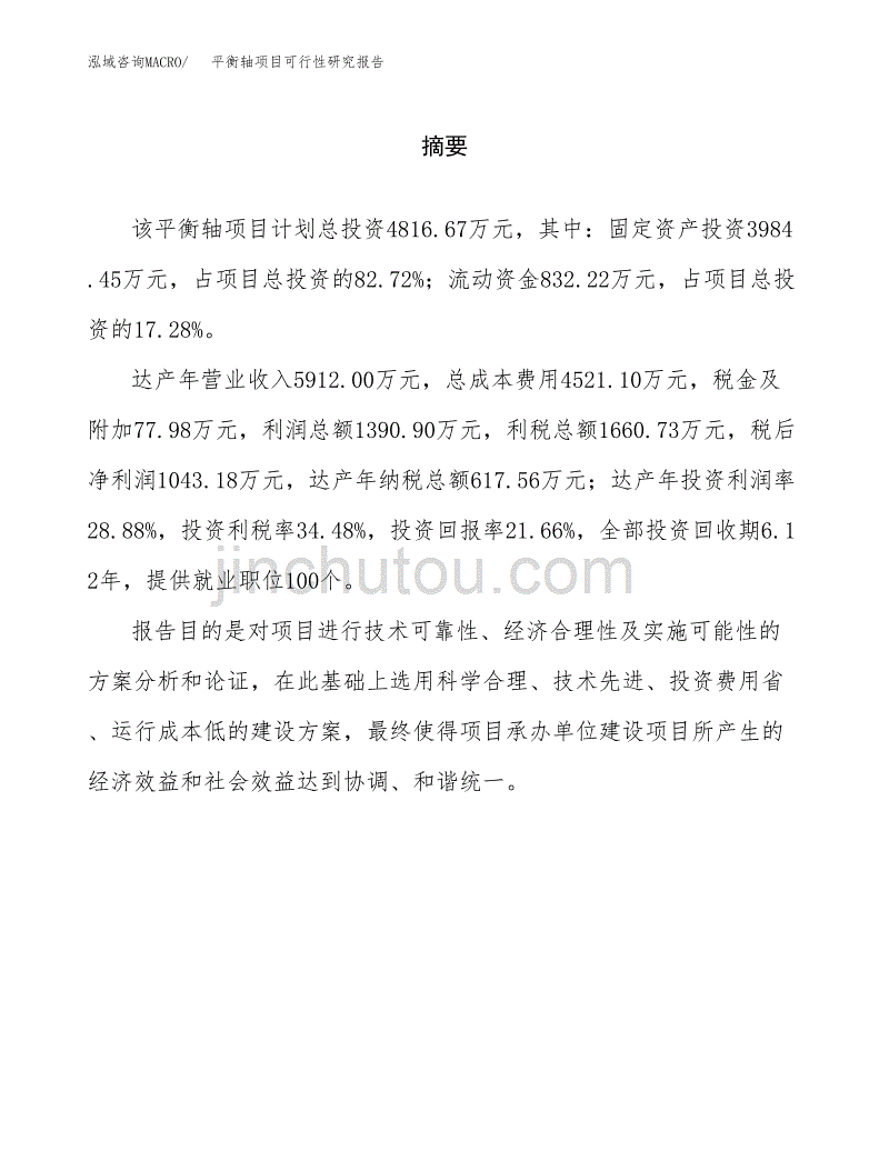 平衡轴项目可行性研究报告（总投资5000万元）.docx_第2页