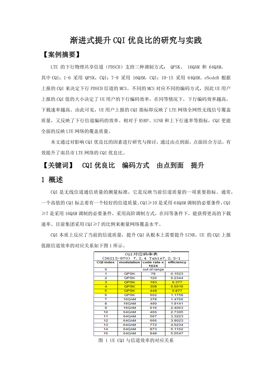 渐进式提升cqi优良比的研究与实践资料_第1页