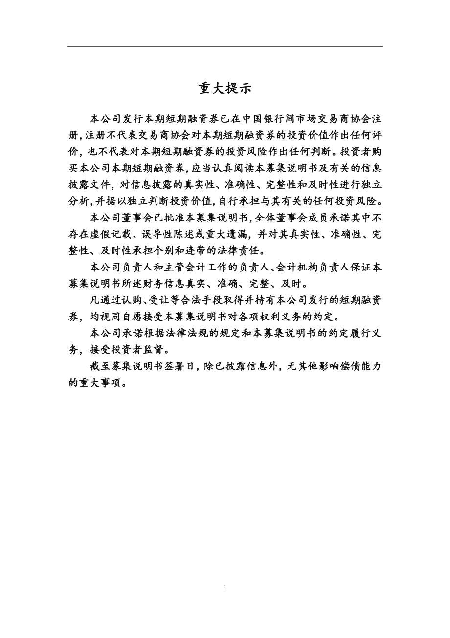 亿阳集团股份有限公司2014年度第一期短期融资券募集说明书_第2页