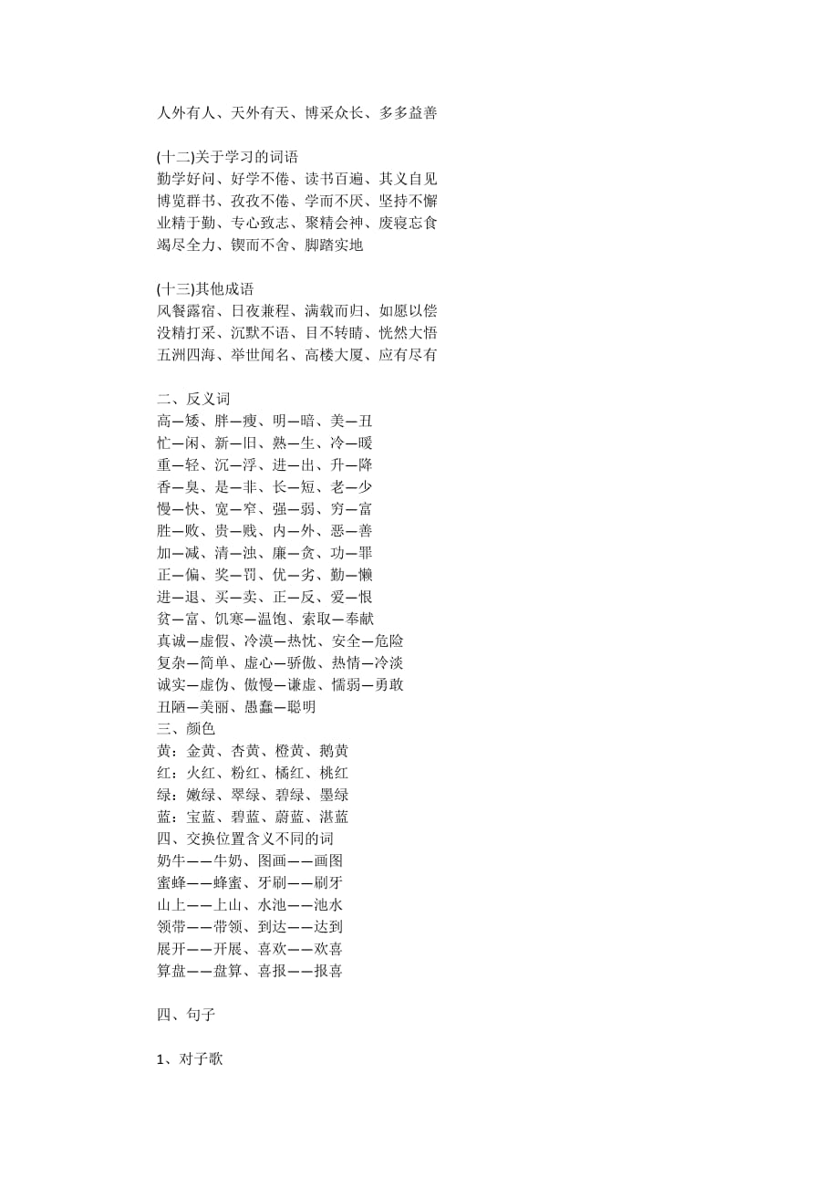 最全小学生各类型词语大全资料_第3页