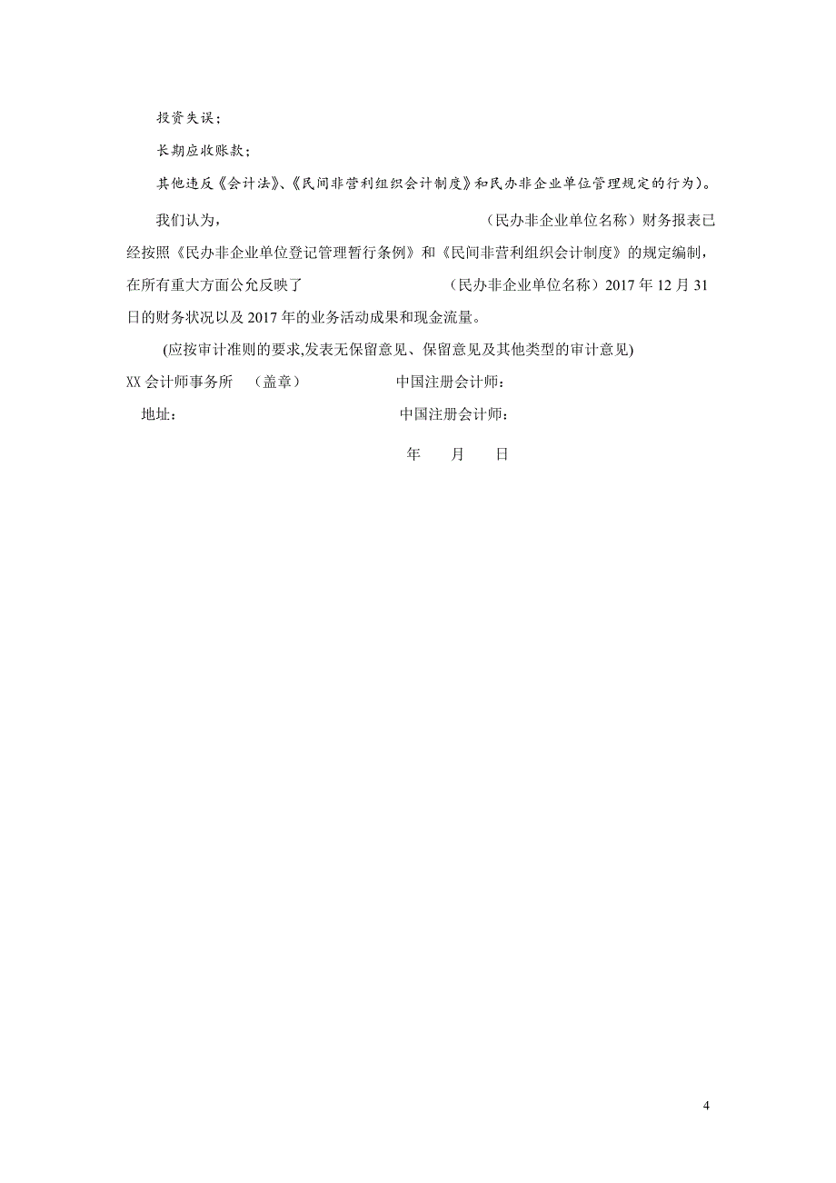 民办非企业单位年度检查财务审计报告_第4页