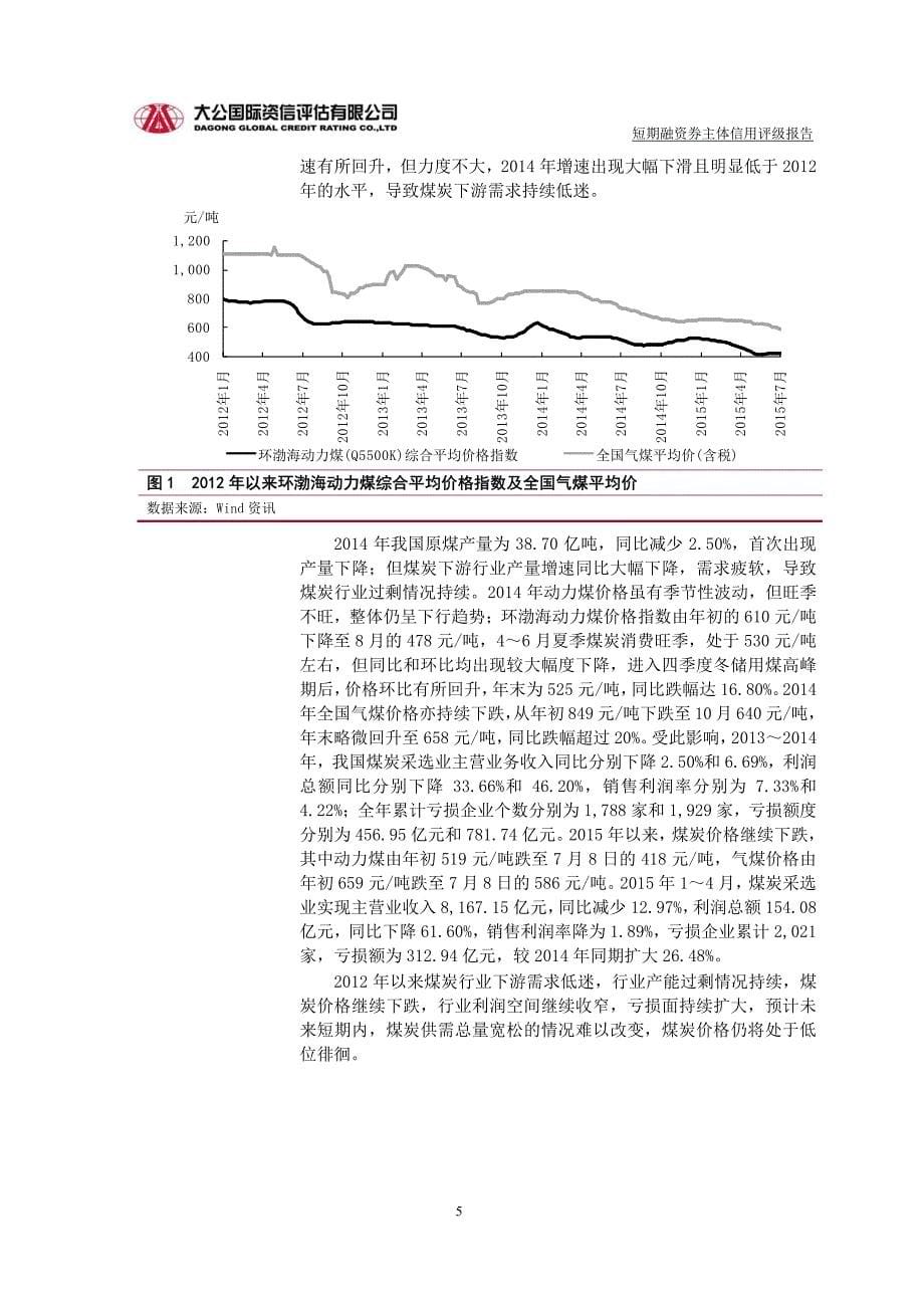 冀中能源峰峰集团有限公司主体信用评级报告及跟踪评级安排[001]_第5页