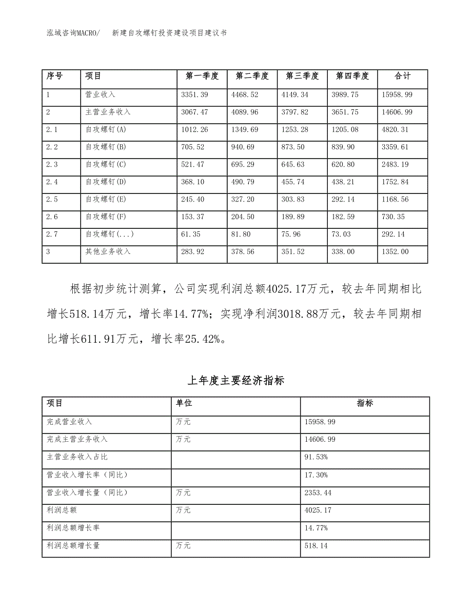 新建自攻螺钉投资建设项目建议书参考模板.docx_第2页