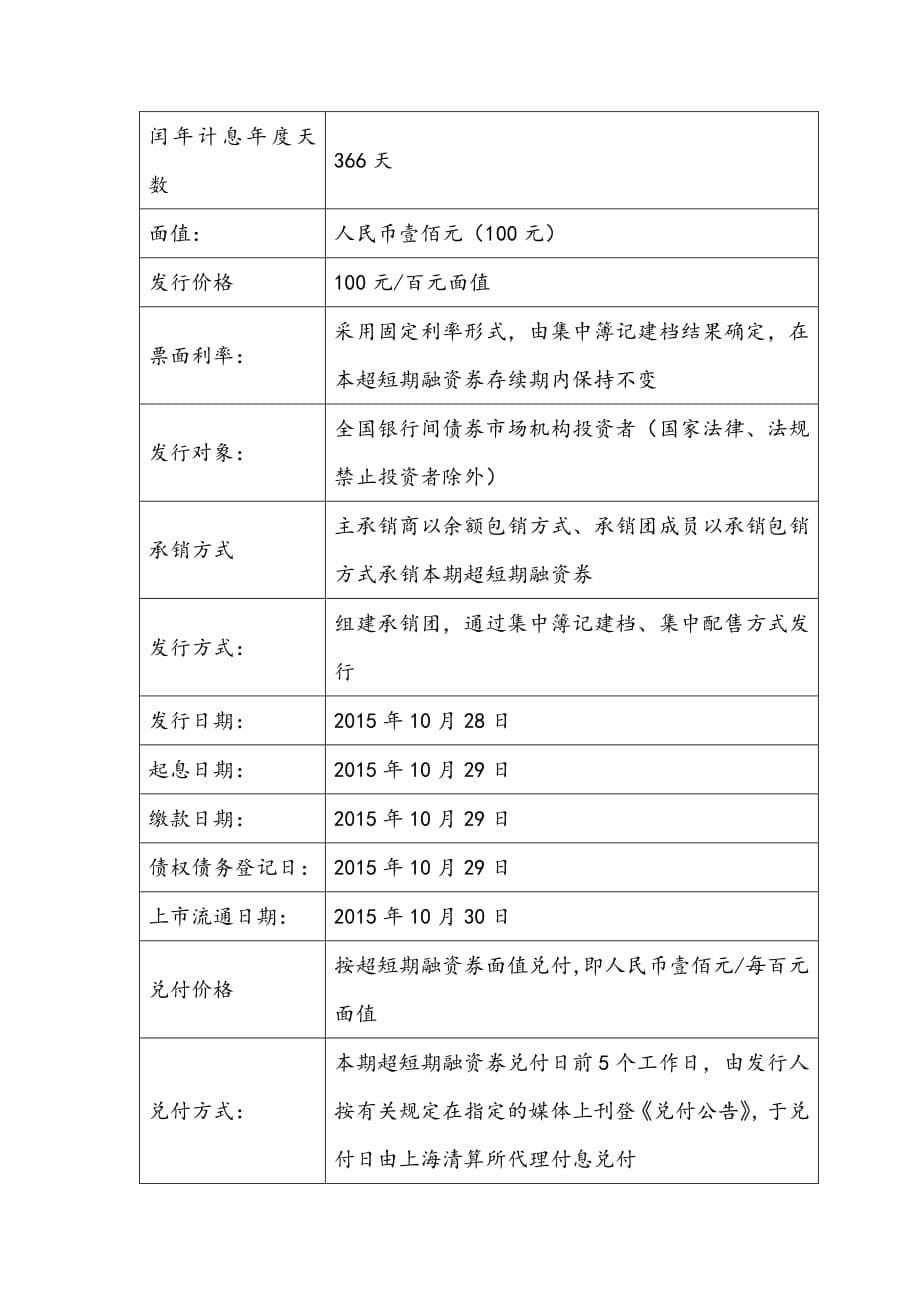 深圳航空有限责任公司2015年度第二期超短期融资券发行公告_第5页