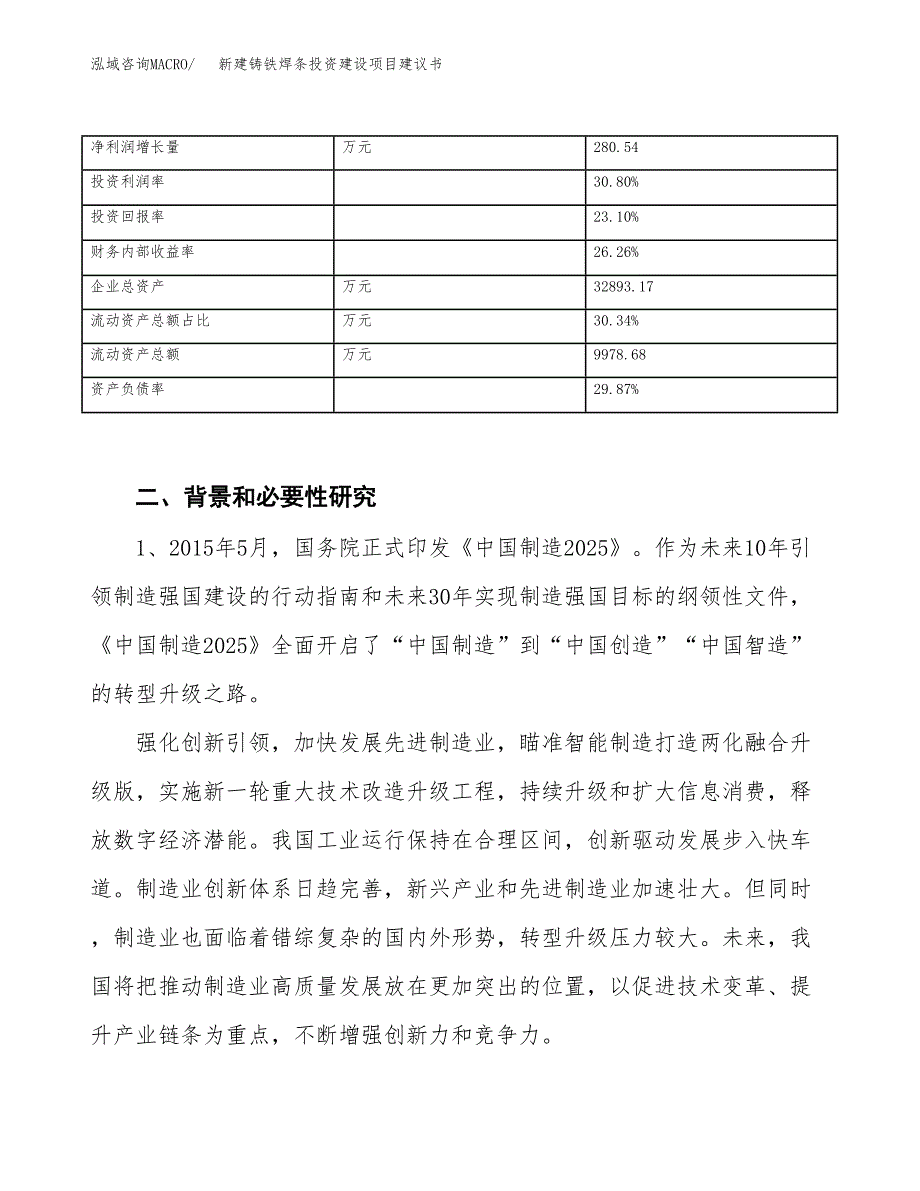 新建铸铁焊条投资建设项目建议书参考模板.docx_第3页