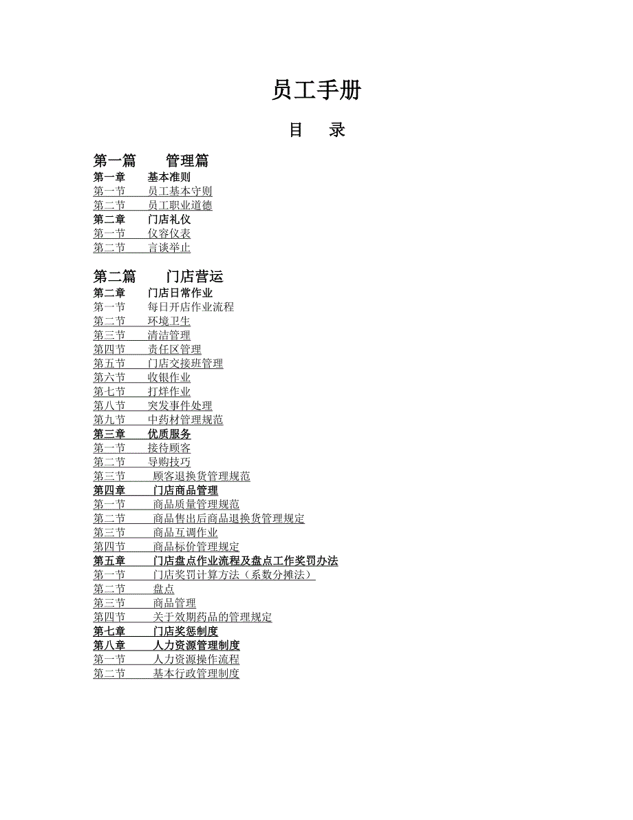 连锁药房门店管理手册_第1页