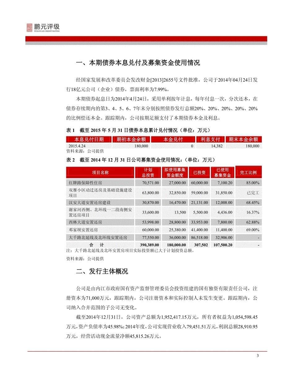 内江投资控股集团有限公司-2015年跟踪评级报告（14年）_第5页