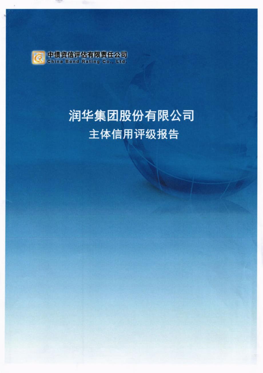 润华集团股份有限公司信用评级报告（中债资信）_第1页