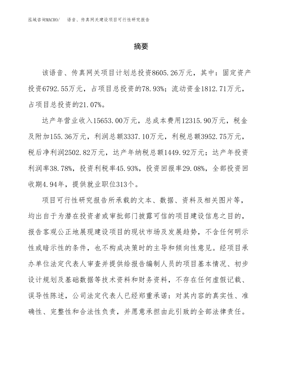 语音、传真网关建设项目可行性研究报告模板               （总投资9000万元）_第2页