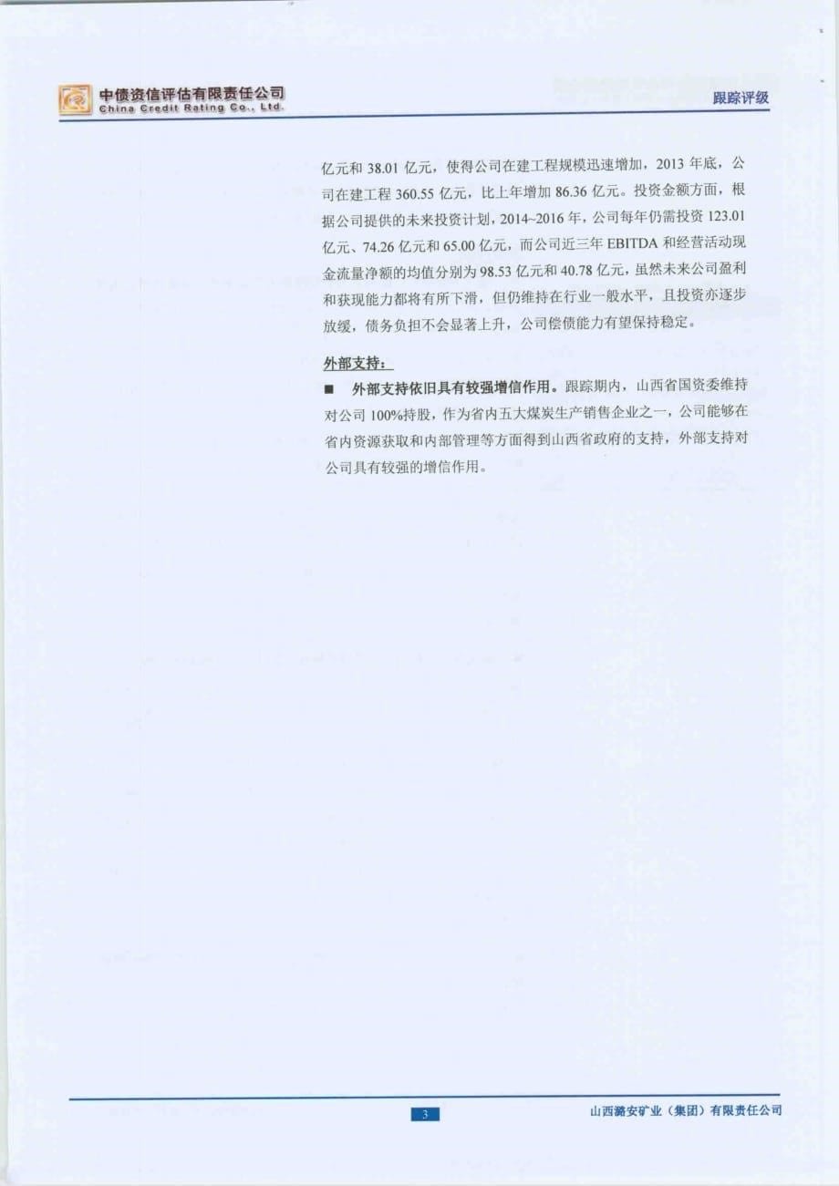 山西潞安矿业(集团)有限责任公司主体信用评级报告(中债资信)_第5页
